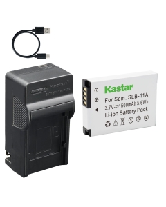 Kastar 1-Pack Battery and AC & USB-C Charger, Compatible with Samsung SLB-11A, for CL65 CL80 EX1 HZ25W HZ30W HZ50W ST1000 ST5000 TL240 TL350 TL500 WB600 WB650 WB700 Cameras