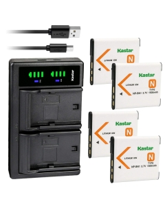 Kastar 4-Pack NP-BN1 Battery and LTD2 USB Charger Replacement for Sony Cyber-Shot DSC-T99, Cyber-Shot DSC-T110, Cyber-Shot DSC-TF1, Cyber-Shot DSC-TX5, Cyber-Shot DSC-TX7, Cyber-Shot DSC-TX9