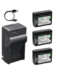 Kastar 3-Pack Battery and AC & USB-C Charger, Compatible with Canon BP-709 BP-718 BP-727 BP-745, Canon VIXIA HF R30 R40 R50 R60 R70 R80 R700 R800, LEGRIA HF M36 M46 M56 M66 M506 M806 Camera