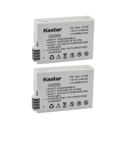 Kastar Battery (2-Pack) for Canon LP-E8, LC-E8E Work with Canon EOS 550D, EOS 600D, EOS 650D, EOS 700D, EOS Rebel T2i, EOS Rebel T3i, EOS Rebel T4i, EOS Rebel T5i Cameras and BG-E8 Grip