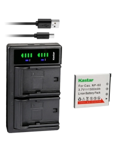 Kastar 1-Pack Battery and LTD2 USB Charger Replacement for Casio NP-60 CNP-60 CNP60, BC-60 BC-60L, Casio Exilim EX-FS10 EX-S10 EX-S12 EX-Z9 EX-Z19 EX-Z20 EX-Z21 EX-Z25 EX-Z29 EX-Z80 EX-Z85 EX-Z90