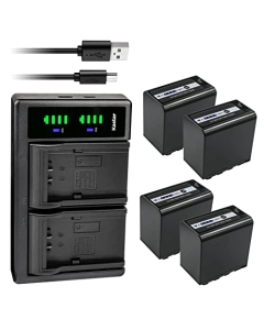 Kastar 4-Pack AG-VBR89G Battery and LTD2 USB Charger Compatible with Panasonic HC-X2 4K Camcorder, Panasonic HC-X20 4K Mobile Camcorder