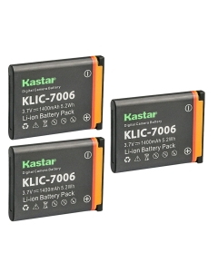 Kastar K7006 Battery 3-Pack Replacement for Kodak KLIC-7006 K7006 LB-012 Battery and Kodak KLIC-7006 Charger, Kodak PixPro FZ51 (KDK-FZ-51BL) PixPro FZ52 PixPro FZ53 PixPro SL5 Smart Lens Camera