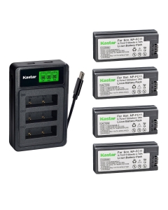 Kastar 4-Pack Battery with LZD3 USB Triple Charger Compatible with Sony NP-FC11 NP-FC10, DSC-P2 P3 P5 P7 P8 P9 P10 P12 F77 FX77 V1 Cameras