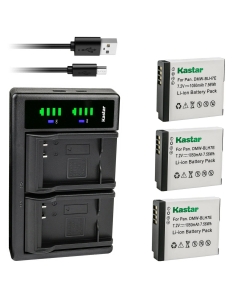 Kastar 3-Pack DMW-BLH7 Battery and LTD2 USB Charger Replacement for Panasonic Lumix DMC-GM1KA, Lumix DMC-GM1KD, Lumix DMC-GM1KEB, Lumix DMC-GM1KK, Lumix DMC-GM1KS, Lumix DMC-GM1KW, DMC-GM1S Camera