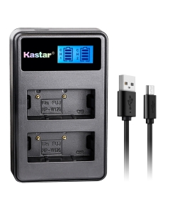 Kastar LCD Dual Charger for Fujifilm NP-W126 NP-W126S and FUJIFILM X-Pro2 / X-Pro1 / X-T2 / X-T1 / X-T10 / X-E2S / X-E2 / X-E1 / X-M1 / X-A10 / X-A3 / X-A2 / X-A1, FinePix HS50EXR / HS30EXR / HS33EXR