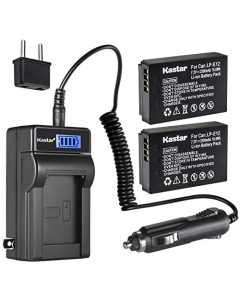 Kastar 2-Pack LP-E12 Battery and LCD AC Charger Compatible with Canon LP-E12 LPE12 Battery, Canon LC-E12 LC-E12E Charger, Canon EOS M100, EOS M200, EOS Rebel SL1, PowerShot SX70 HS Digital Cameras