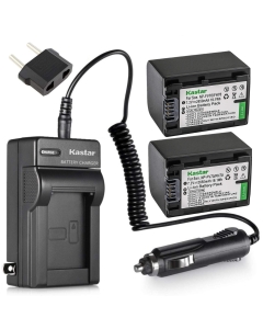 Kastar NPFH70 Battery (2-Pack) + Charger for Sony NP-FH100, FH60, FH70, NP-FH90, TRV and Sony DCR-DVD405 407E 408 410E 450 602E 650E DCR-HC96 DCR-SR85 HDR-HC9 HDR-UX20 HDR-SR12 DCR-SR65E XR500E etc.