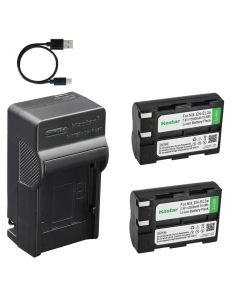 Kastar 2-Pack Battery and AC USB-C Charger, Compatible with Nikon EN-EL3, EN-EL3a, MH-18, MH-18a, MH-19, for Nikon D50, D70, D70s, D100, D100 SLR Cameras