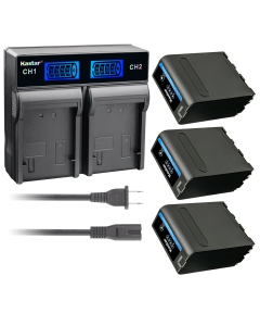 Kastar 3 Pack Battery NP-F990 PRO and LCD Dual Rapid Charger for CCD-TR730 CCD-TR76 CCD-TR760 CCD-TR8000E CCD-TR8100 CCD-TR810 CCD-TR818 CCD-TR840 CCD-TR845 CCD-TR87 CCD-TR8E CCD-TR910 CCD-TR913