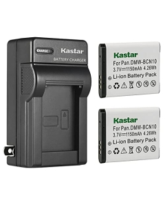 Kastar 2-Pack Battery and AC Wall Charger Replacement for Panasonic DMW-BCN10 DMW-BCN10E, DMW-BCN10GK DMW-BCN10PP Battery, Panasonic DMC-LF1, Panasonic DMC-LF1K, Panasonic DMC-LF1W Digital Camera
