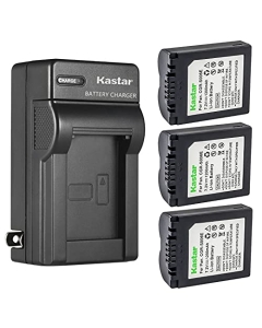 Kastar 3-Pack Battery and AC Wall Charger Replacement for Panasonic Lumix DMC-FZ30EGS, Lumix DMC-FZ30GK, Lumix DMC-FZ30K, Lumix DMC-FZ30PP, Lumix DMC-FZ30S, Lumix DMC-FZ35, Lumix DMC-FZ35GK Cameras