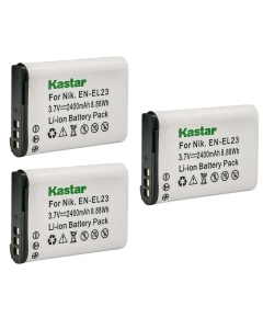Kastar 3-Pack Battery Compatible with Nikon EN-EL23 EL23 Battery, MH-67 MH-67P Charger, Nikon Coolpix B700, Coolpix P600, Coolpix P610, Coolpix P610s, Coolpix P900, Coolpix P900s, Coolpix S810c Camera