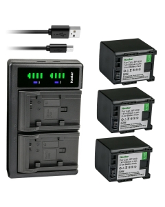 Kastar 3-Pack Battery and LTD2 USB Charger Compatible with Canon BP-820 BP820, BP-828 Battery, Canon CG-800 CG800 Charger, Canon XF400, XF405, XA10, XA11, XA15, XA20, XA25, XA30, XA35, XA40 Cameras
