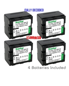 Kastar Battery (4-Pack) for Panasonic VW-VBN130 Work with Panasonic HC-X800 HC-X900 HC-X900M HC-X910 HC-X920 HC-X920M HDC-HS900 HDC-SD800 HDC-SD900 HDC-TM900 Cameras