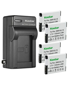 Kastar 4-Pack Battery and AC Wall Charger Replacement for Panasonic DMW-BCL7 DMW-BCL7E Battery, DMW-BTC11 Charger, Panasonic Lumix DMC-XS1, Lumix DMC-XS3, Lumix DMC-F5, Lumix DMC-FH10, Lumix DMC-FS50