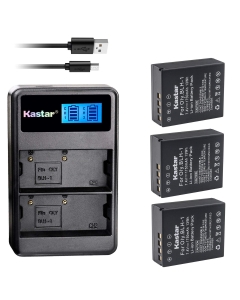 Kastar USB LCD Dual Charger and 3 Pack Battery for Olympus BLH-1 BLH-01 PS-BLH1 BLH1 Battery, BCH-1 Charger and Olympus OM-D E-M1 Mark II, OM-D EM1 Mark II, OM-D E-M1 MARKII, OM-D E-M1 MARK2 Camera