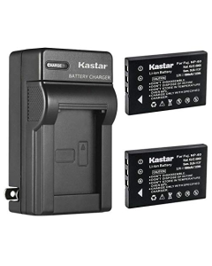 Kastar 2-Pack Battery and AC Wall Charger Replacement for HP Photosmart R967, Digimaster V6 Two-Ways Radio, Gateway DC-T50, Traveler DC6300, Vizio DC630C, Memorex MCC228RSBLK 7-in-1 HD Cameras