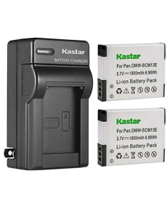 Kastar 2-Pack Battery and AC Wall Charger Replacement for Panasonic DMW-BCM13, DMW-BCM13E, DMW-BCM13PP Battery, VSK0800, VSK0801 Charger, Panasonic Lumix DMC-ZS35W, Lumix DMC-ZS40 DMC-ZS40K DMC-ZS40S