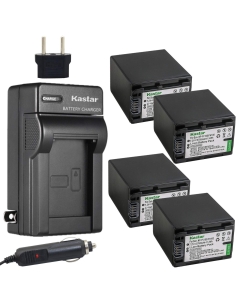 Kastar 4X Battery + Charger Replacement for Sony NP-FH100, NPFH100, FH60, FH70, NP-FH90 and Sony DCR-DVD405 407E 408 410E 450 602E 650E DCR-HC96 DCR-SR85 HDR-HC9 HDR-UX20 HDR-SR12 DCR-SR65E XR500E