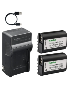 Kastar 2-Pack Battery and AC & USB-C Charger, Compatible with Panasonic DMW-BLK22 Battery, DMW-BTC15 Charger, and Lumix S5, S5 II, S5 IIX, GH5 II, GH6, G9 II Cameras (Not for G9)