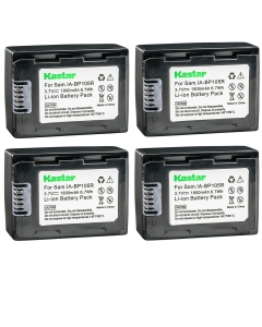 Kastar IA-BP105R Battery 4-Pack Replacement for Samsung IA-BP105R, IA-BP210R, AD43-00201A Battery, Samsung HMX-F90WN, HMX-F90WN/XAA, HMX-F900, HMX-F900BP, HMX-F900SP, HMX-F900BN, HMX-F900SN Camera