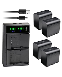Kastar 4-Pack SSL-JVC70 Battery and LTD2 USB Charger Replacement for JVC GY-HMQ10, GY-HMQ10E, GY-HM200, GY-HM200U, GY-HM200HW, GY-HM200SP, GY-HM200SP Sports, GY-HM250 GY-HM250SP Camera