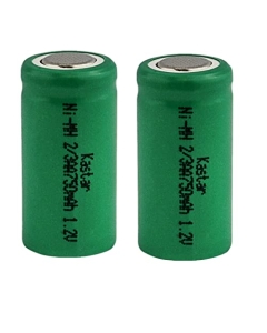 Kastar 2-Pack 2/3AA 1.2V 750mAh Ni-MH Battery, Flat Top, Replacement for Solar Light, DIY Power Packs, High Power Static Applications, Electric Mopeds, Meters, RC Devices, Electric Tools and More