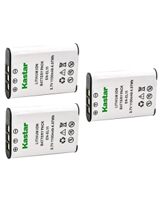 Kastar Battery 3-Pack Replacement for Pentax D-LI78 Battery, Pentax D-BC78 Charger, Pentax Optio L50, Optio M50, Optio M60, Optio S1, Optio V20, Optio W60, Optio W80