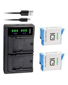 Kastar 2-Pack 3.85V 1900mAh Battery and LTD2 USB Charger Compatible with GoPro ADBAT-001 ADDBD-001 Battery, GoPro HERO10 Hero 10 Black Edition, GoPro HERO9 Hero 9 Black Edition Action Camera