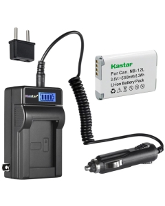 Kastar 1-Pack NB-12L Battery and LCD AC Charger Compatible with Canon NB-12L NB12L Battery, Canon CB-2LG, CB-2LGE Charger, Canon PowerShot G1 X Mark II, PowerShot N100, VIXIA Mini X (LEGRIA Mini X)