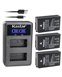 Kastar 3-Pack EN-EL20 Battery and LED2 USB Charger Compatible with Nikon 1 J1, Nikon 1 J2, Nikon 1 J3, Nikon 1 S1, Nikon 1 V3, Nikon DL24-500 DSLR Camera