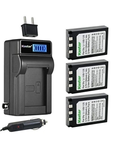Kastar 3-Pack Li-10B Battery and LCD AC Charger Compatible with Olympus Camedia C-50 Zoom, Camedia C-60 Zoom, Camedia C-70 Zoom, Camedia C-470 Zoom, Camedia C-760 Ultra Zoom, Camedia C-765 Ultra Zoom