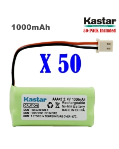 Kastar 50-PACK AAAX2 2.4V 1000mAh 5264 Ni-MH Rechargeable Battery for BT-166342 BT-266342 BT-283342 AT&T EL51100 EL51200 EL51250 EL52200 EL52210 EL52250 EL52300 EL52350 EL52400 EL52450 EL52500 EL52510