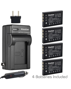 Kastar Battery (X4) & AC Travel Charger for Samsung SLB-1137 Fujifilm NP-60 Kodak KLIC-5000 Olympus Li-20B & Samsung U-CA3 U-CA4 U-CA401 U-CA5 U-CA501 U-CA505 V10 V700 V800, Olympus AZ-1, AZ-2 + More