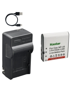 Kastar 1-Pack Battery and AC & USB-C Charger, Compatible with NP-40 CNP-40 BC-30L BC-31L for Exilim EX-Z EX-P EX-FC Series and 4K Digital Cameras