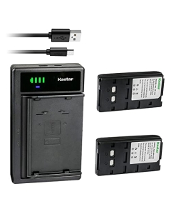 Kastar 2-Pack NP-55H Battery and LTD2 USB Charger Compatible with Sony CCD-V88 CCD-V88E CCD-V9 CCD-V900 CCD-V900E CCD-V90E CCD-V95E CCD-V99 CCD-V9E, MVC-2000 MVC-5000, Sony XV SeriesXV-M30 XV-MH30