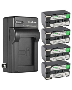 Kastar 4-Pack SB-L320 Battery and AC Wall Charger Replacement for Samsung VP-L610, VP-L610B, VP-L610D, VP-L630, VP-L650, VP-L700, VP-L700U, VP-L710, VP-L750, VP-L750D, VP-L770, VP-L800, VP-L800U