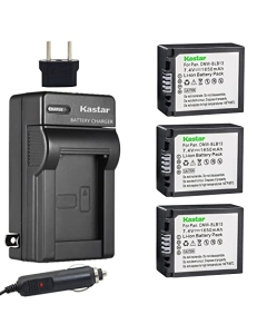 Kastar Battery (3-Pack) and Charger Kit for DMW-BLB13, DMW-BLB13E, DMW-BLB13GK and DE-A49, DE-A49C Work with Lumix DMC-G1, DMC-G2, DMC-G10, DMC-GF1, DMC-GH1 Cameras