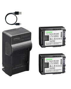 Kastar 2-Pack Battery and AC & USB-C Charger, Compatible with Canon BP-808 BP-809, Fits VIXIA HF10 HF11 HF20 HF21 HF100 HF200 HF G10 G20 M30 M31 M40 M41 M400 S10 S20 S21 S30 XA10 FS10 FS20 FS31 FS400