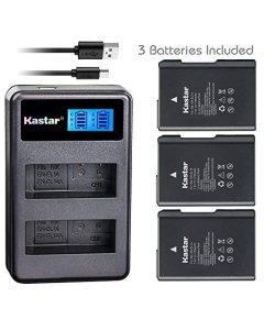 Kastar Battery 3 Pack and LCD Dual Charger for Nikon EN-EL14 EN-EL14a MH-24, Nikon Coolpix P7000 Coolpix P7100 Coolpix P7700 Coolpix P7800 Nikon D3100 D3200 D3300 D3400 D5100 D5300 D5500 D5600 Df DSLR