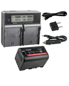 Kastar 1-Pack Battery and AC LCD Dual Fast Charger Compatible with Sony PXW-X160, PXW-X180, PXW-X200, PXW-Z450, PXW-Z190, PXW-Z280, PMW-100, PMW-150, PMW-150P, PMW-160, PMW-200, PMW-300 Camera