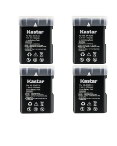 Kastar 4-Pack EN-EL14 Battery Replacement for Nikon Coolpix P7000 Camera, Coolpix P7100 Camera, Coolpix P7700 Camera, Coolpix P7800 Camera, D3100 DSLR Camera, D3200 DSLR Camera, D3300 DSLR Camera