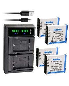 Kastar 4-Pack Battery and LTD2 USB Charger Compatible with Lectrosonics LB-50 Battery, Lectrosonics 40117, Lectrosonics SSM Transmitter & IFBR1B Receiver, IFBR1B Bodypack Receiver