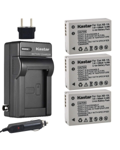 Kastar Battery (4-Pack) and Charger Kit for NB-10L, CB-2LC Work with PowerShot G1 X, PowerShot G15, PowerShot G16, PowerShot SX40 HS, PowerShot SX50 HS, PowerShot SX60 HS Digital Cameras