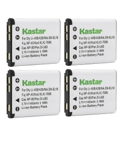 Kastar Li-42B Battery 4-Pack Replacement for Olympus Li-40B Li-42B Battery, Olympus LI-40C Charger, Olympus FE-5050 FE-5500 IR-300 LS-20 LS-20M MJU-1060 MJU-5000 MJU-7050 SP-700 Camera