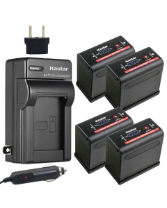 Kastar 4 Pack Battery and AC Charger Compatible with Canon ES4000 ES5000 ES6000 ES6500V ES7000ES ES7000V ES8000V ES8100V ES8200V ES8400V ES8600 G10Hi G15Hi G20Hi G30Hi G35Hi G45Hi C2 FV1 DM-MV20 E30