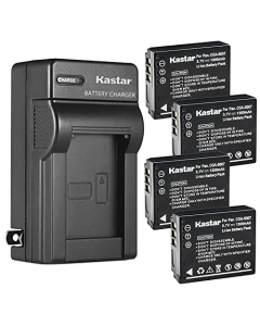 Kastar 4-Pack Battery and AC Wall Charger Replacement For Panasonic Lumix DMC-TZ3S, Lumix DMC-TZ4, Lumix DMC-TZ4K, Lumix DMC-TZ4S, Lumix DMC-TZ5, Lumix DMC-TZ5A, Lumix DMC-TZ5K, Lumix DMC-TZ5S Cameras
