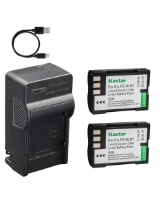 Kastar 2-Pack Battery and AC & USB-C Charger, Compatible with Olympus BLM-1 BLM-1S BLM-01 for E-1 E-3 E-30 E-520 EVOLT E-300 E-500 Cameras