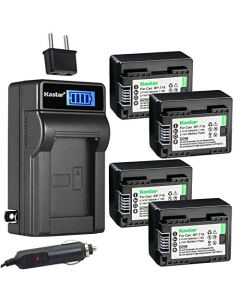 Kastar 4-Pack BP-718 Battery and LCD AC Charger Compatible with Canon BP-709 BP709, BP-718 BP718, BP-727 BP727 Canon US 6055B002 Battery, Canon CG-700 CG700 Charger, Canon LEGRIA HF M306 HFM306 Camera